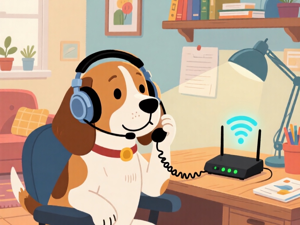 On hold with the internet company